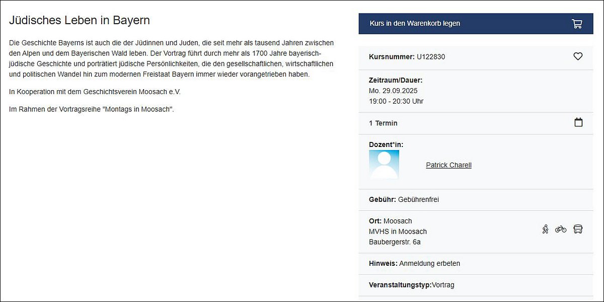 Foto: hier sieht man den Button, um einen Kurs auf der Webseite zu buchen