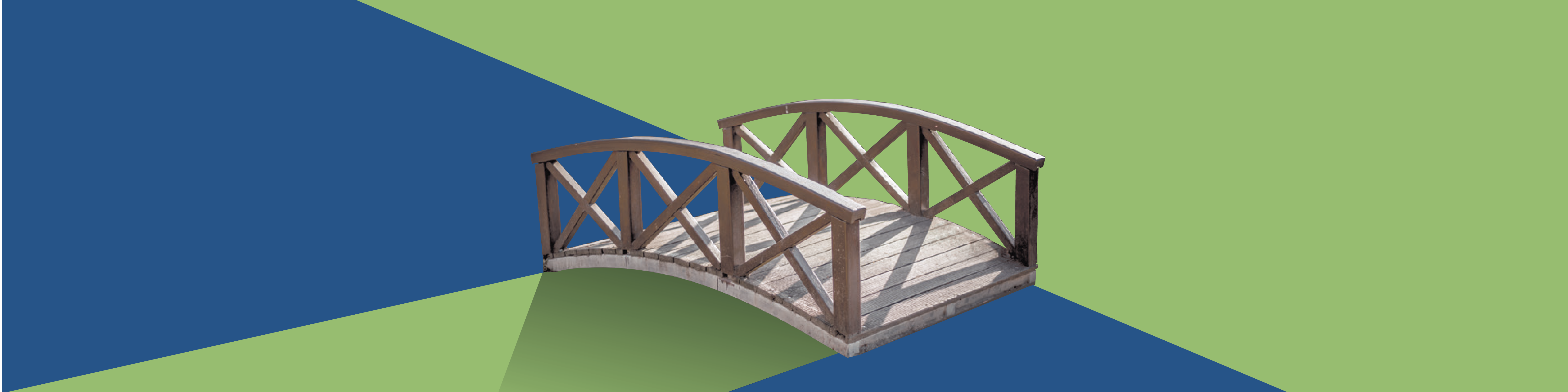 Bild Brücke vor blau-grünem Hintergrund