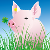 Grafik Schwein mit Kleeblatt im Mund