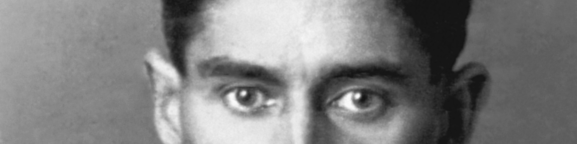 schwarz/weiß-Fotografie Franz Kafka von 1923, Augenpartie