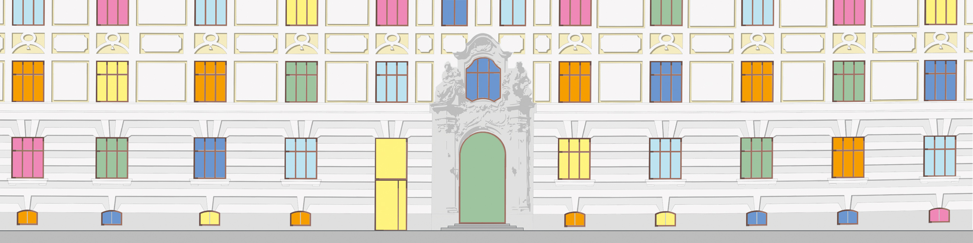 Grafische Ansicht des St.-Martin-Spitals in der Severinstraße