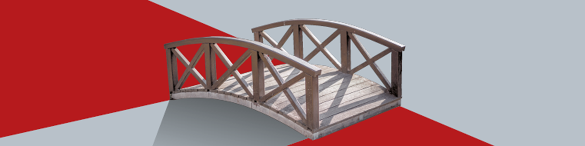 Bild Brücke vor grau-rotem Hintergrund